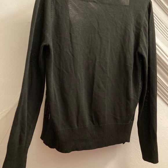 DOTS Black sequin front button down knit Cardigan sz M - Picture 7 of 8